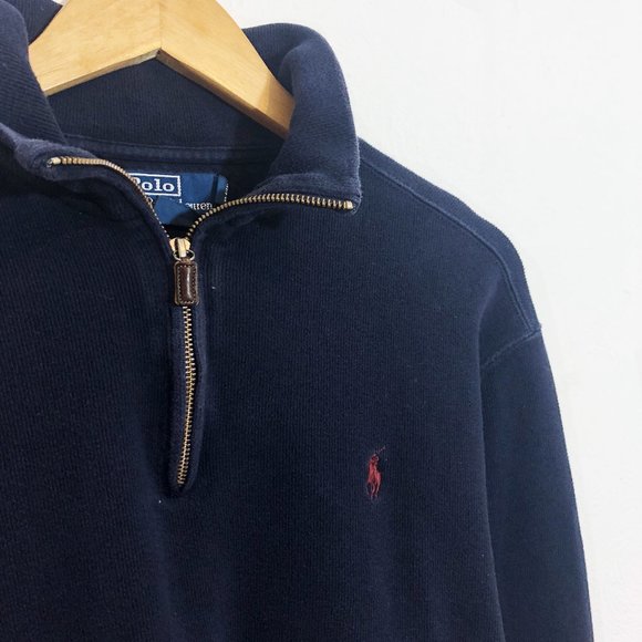 ralph lauren blue zip sweater